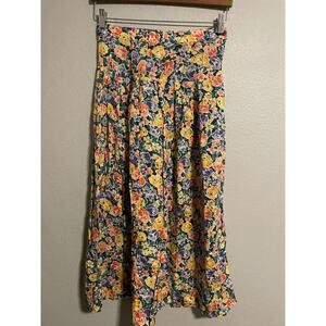 VTG Michelle Stuart Women Skirt Size 10 Colorful Floral Prairie Cottagecore READ